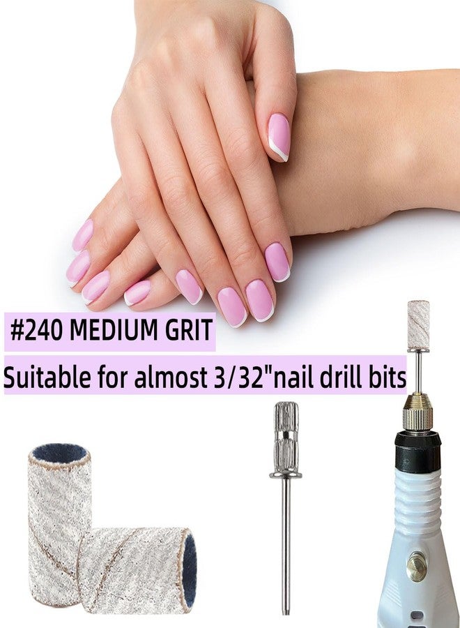 TKYZMS 100 Pcs (240 Grit White)Sanding Bands Nail Drill Bit with 0.31in diameter,Nail Drill Bits Extreme Fine Grit Sanding Band,Sanding Belt Upgrade Mandrel Bits,Professional Nail Drill Bit for Acrylic Nails - Image 3